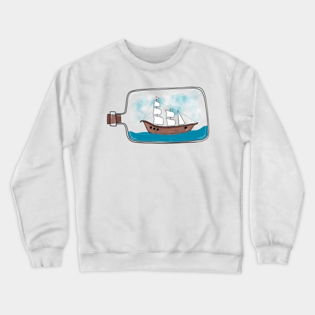 Ship in a bottle Crewneck Sweatshirt by Arpi Design Studio